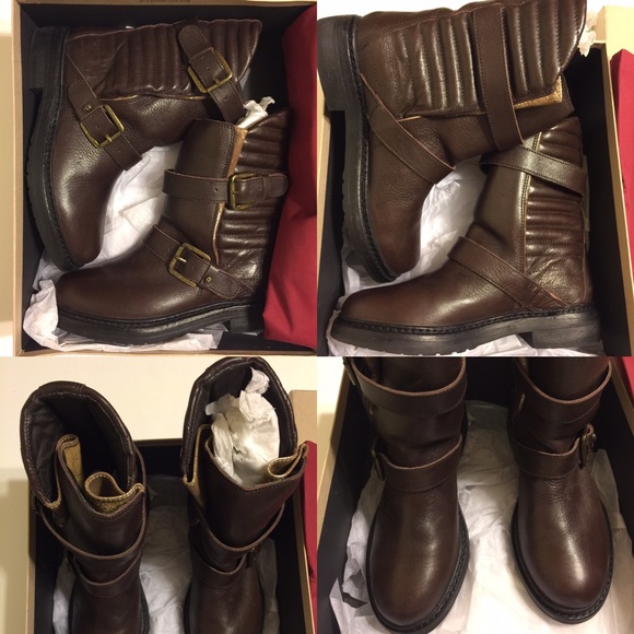 Zadig & Voltaire Moto Boots Ginger BRNLEA NIB NWT - Picture 4 of 8